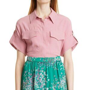 Ted Baker London Pocket Detail Button-Up Shirt Pink Size 3 (8-10 US)